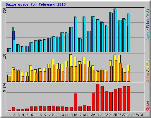 Daily usage for February 2015