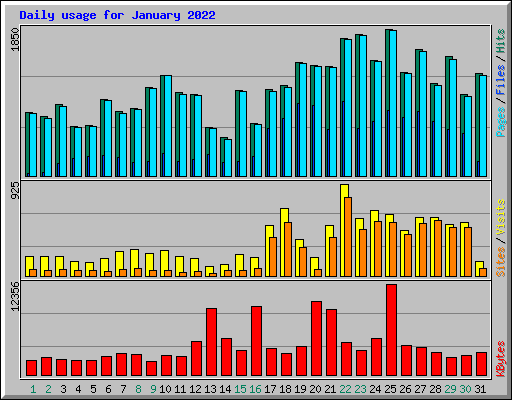 Daily usage for January 2022