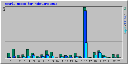 Hourly usage for February 2013