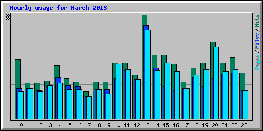 Hourly usage for March 2013