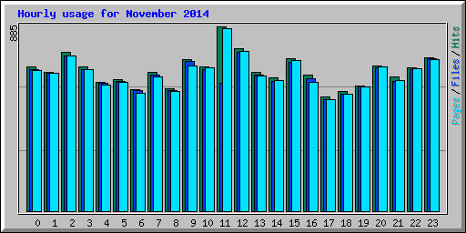 Hourly usage for November 2014