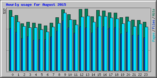 Hourly usage for August 2015