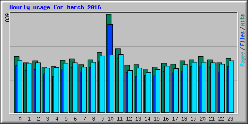 Hourly usage for March 2016