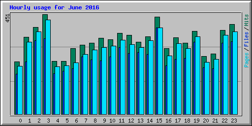 Hourly usage for June 2016