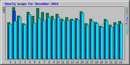 Hourly usage for December 2016