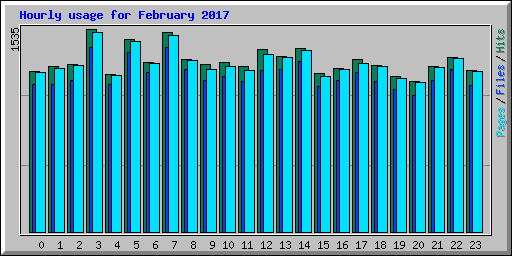 Hourly usage for February 2017