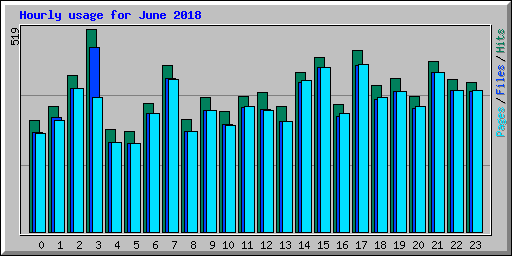 Hourly usage for June 2018