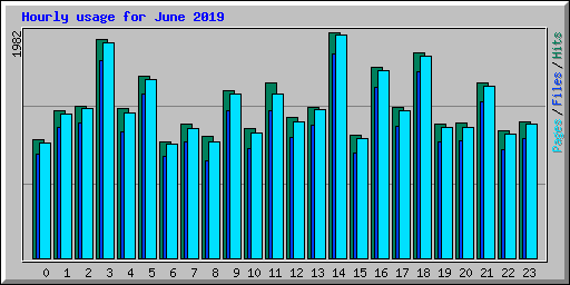 Hourly usage for June 2019