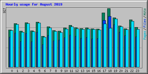 Hourly usage for August 2019