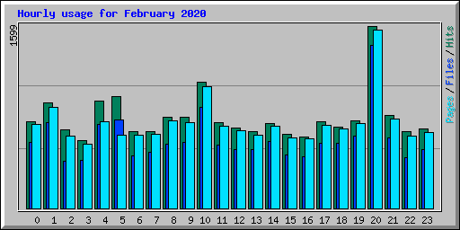 Hourly usage for February 2020