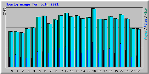 Hourly usage for July 2021